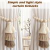 Handmade Magnetic Wooden Bead Curtain Tiebacks 2 PCS | Simple Elegant Magnetic Tassel Curtain Tie Backs | Accessories Wall Decoration | Drapery Tiebac