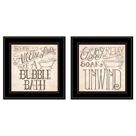 "Soak & Unwind" 2-Piece Vignette by Deb Strain, Black Frame