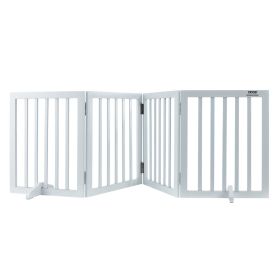 VEVOR Freestanding Pet Barrier, 24" Height x 80.3" Width, 4-Panel Folding Dog Gate for Various Openings