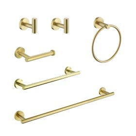 6 Piece Stainless Steel Bathroom Towel Rack Set Wall Mount