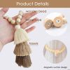 Handmade Magnetic Wooden Bead Curtain Tiebacks 2 PCS | Simple Elegant Magnetic Tassel Curtain Tie Backs | Accessories Wall Decoration | Drapery Tiebac