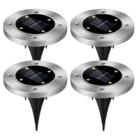 4pcs Solar Ground Light Waterproof Buried Light In Ground Path Deck Lawn Patio Light 4LED (Option: 4Pcs per set)