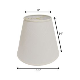 Deep Cone Hardback Lampshade With Washer Fitter, White Fabric Lampshade For Table Lamps, Natural Linen, 9 Top X 16 Bottom X 14 Height (Option: White)