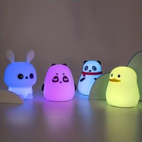 1 LED Cute Rainbow Light Changing Silicone Light Pat Control USB Charging Soft Silicone Light Christmas Gift For Girls Boys,mystery Box (Option: 1PCS)