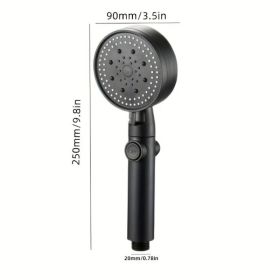 1pc, RV Handheld Shower Head Holder, Punch Free Adjustable Shower Wand Holder With Universal Wall Hook Bracket, Hand Held Shower Head Holder Brac (Option: Black)