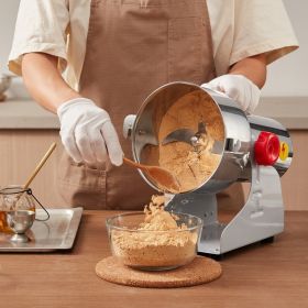 1000g Commercial Spice Grinder Electric Grain Mill Grinder High Speed (Option: Silver)