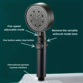 1pc, RV Handheld Shower Head Holder, Punch Free Adjustable Shower Wand Holder With Universal Wall Hook Bracket, Hand Held Shower Head Holder Brac (Option: Black1)