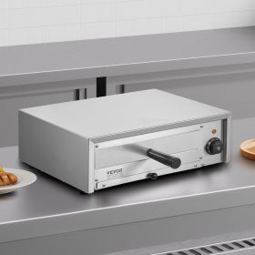 Electric Pizza Oven 12-inch 1500W 122-662F Temp Range Removable Crumb Tray (Option: Silver)
