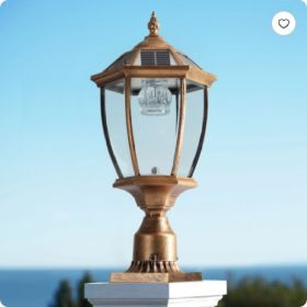 20 Golden Solar Powered LED Outdoor Lantern, Vintage Garden Light With Elegant Glass Design For Pathways, Yards, And Patios 1-Pack (Option: Bronze)